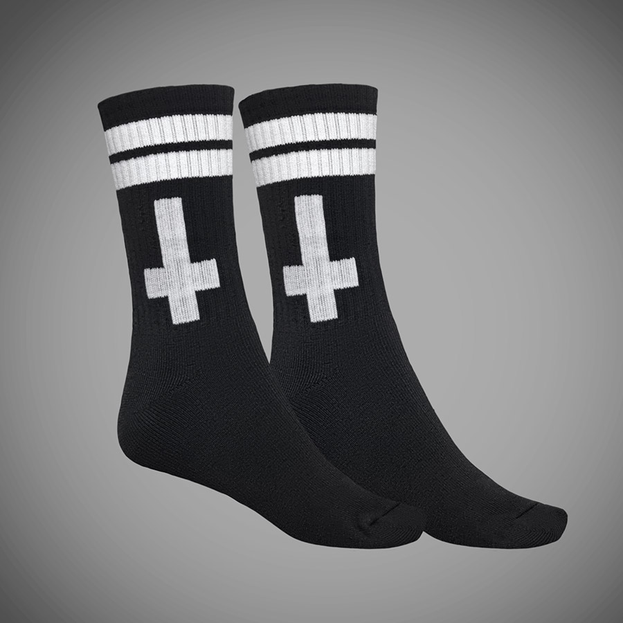 CHAUSSETTES BLACK / WHITE CROSS