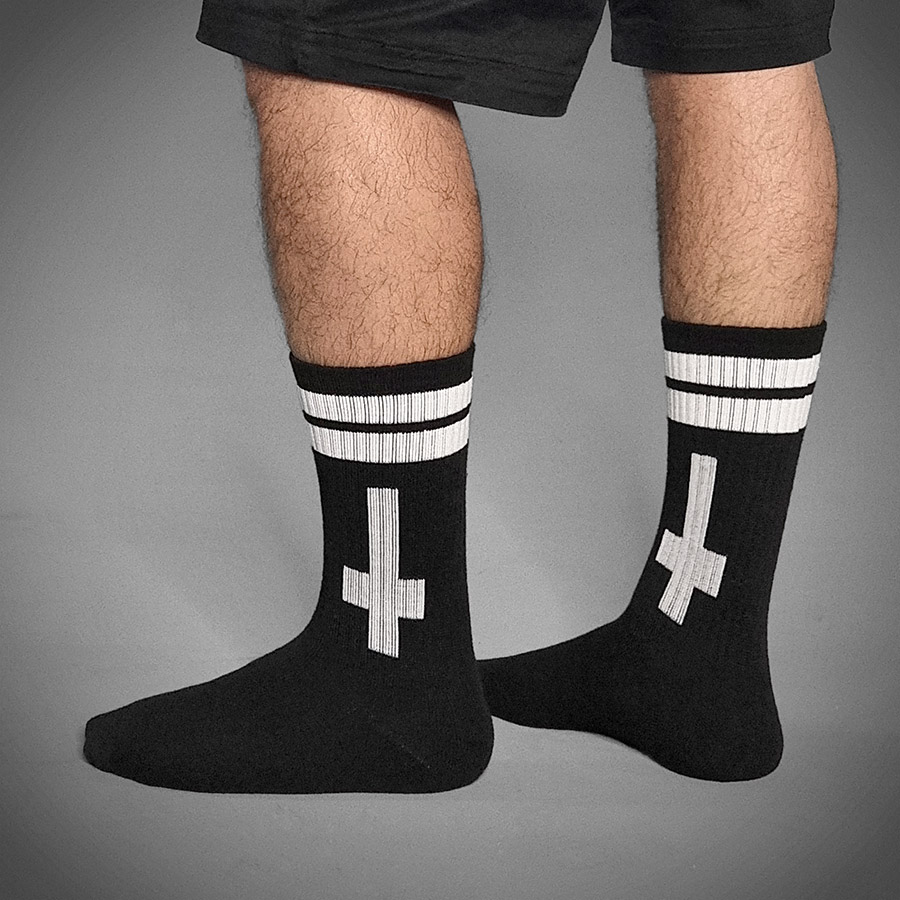 CHAUSSETTES BLACK / WHITE CROSS