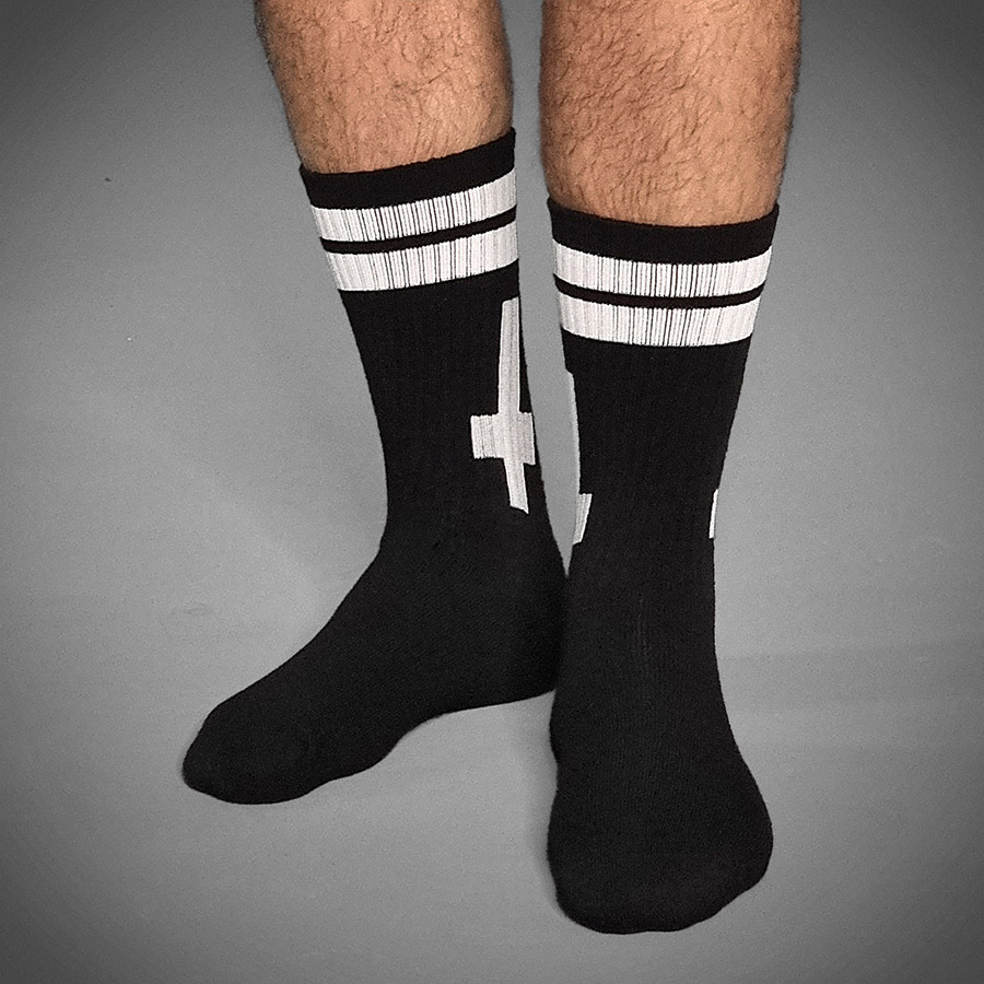 CHAUSSETTES BLACK / WHITE CROSS