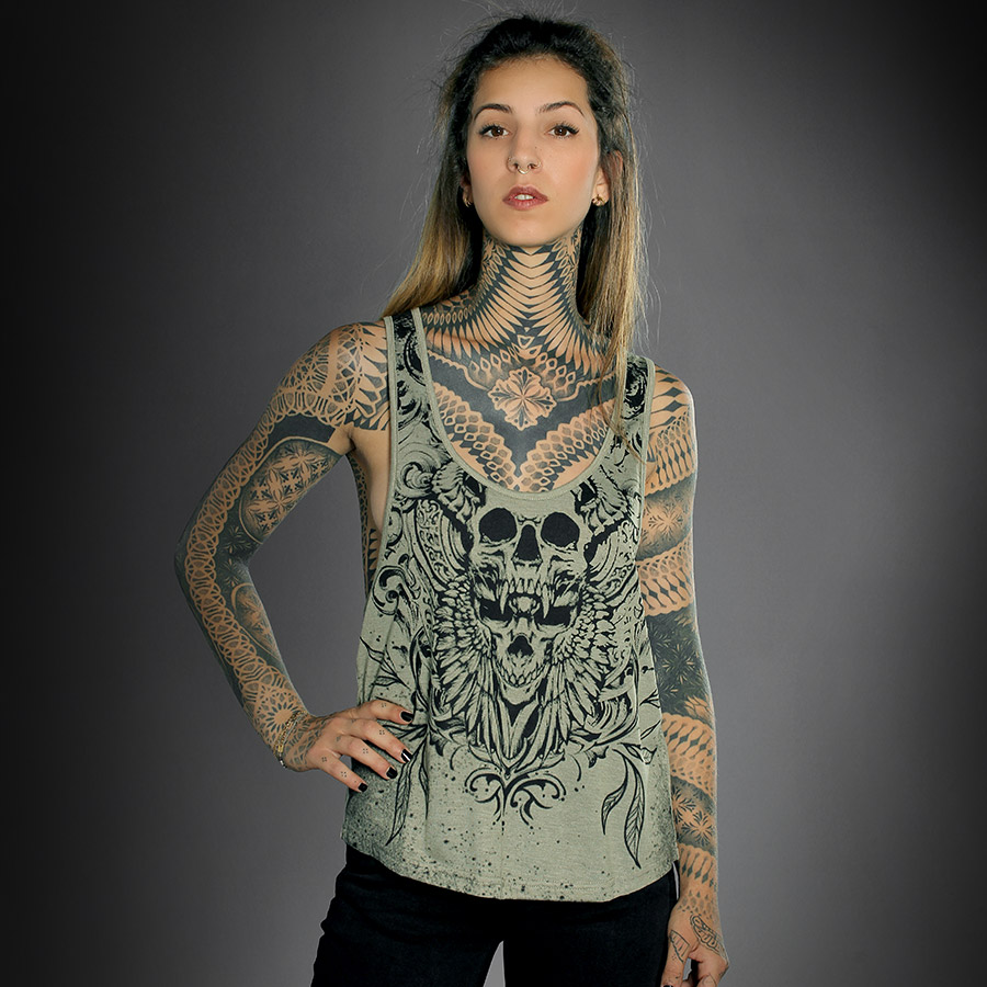 DEBARDEUR FEMME SKULL WINGS