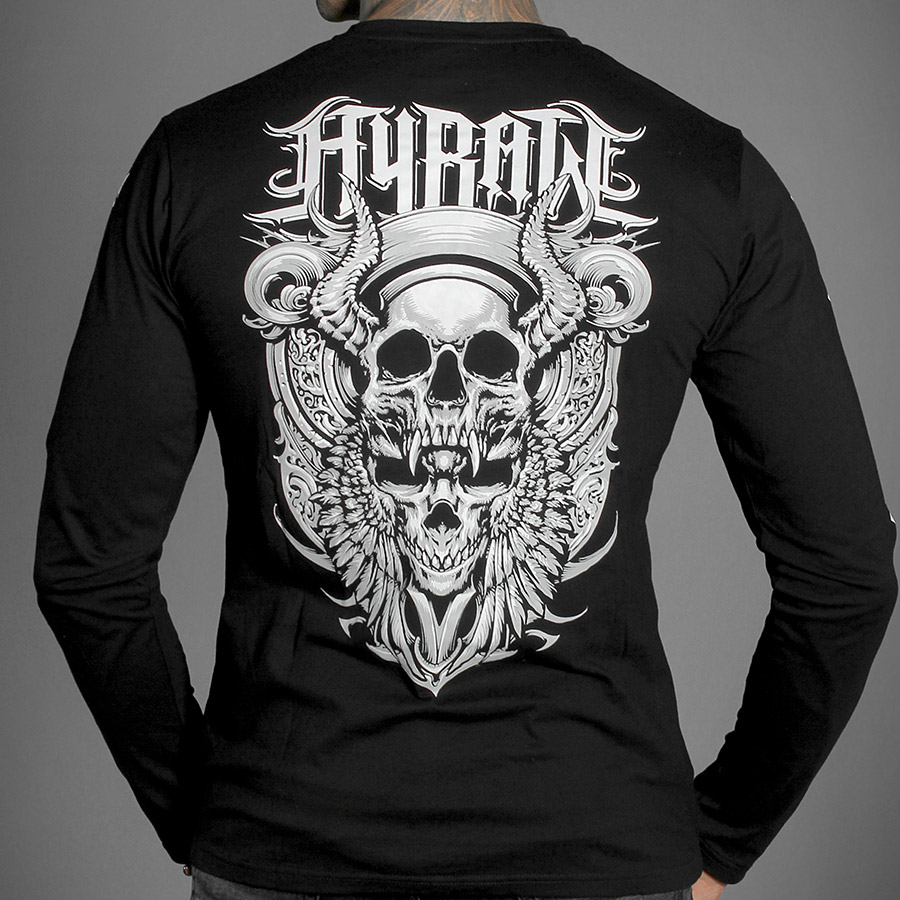 T-SHIRT LS SKULL WINGS