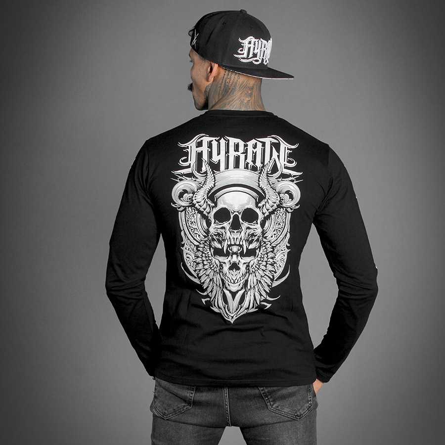 T-SHIRT LS SKULL WINGS